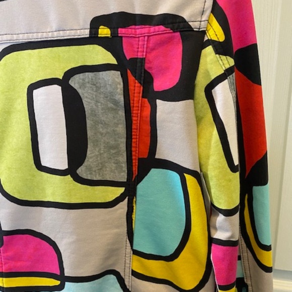 Simply Art by Dolcezza sz S mid-length blazer jacket multicolour flowers - Picture 13 of 16